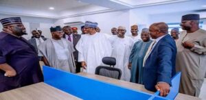 Buhari visits his Abuja campaign office