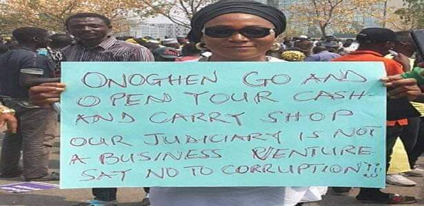 Abuja residents stage protest in support of Onnoghen's suspension